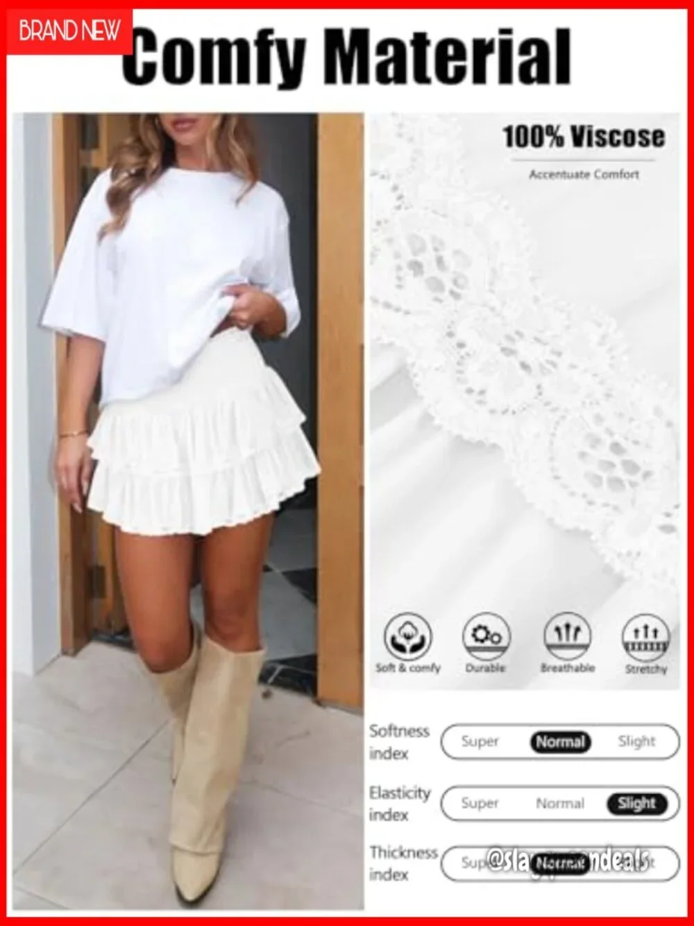 High Waist Ruffle Mini Skort with Built-In Shorts for Golf Tennis Active Wear